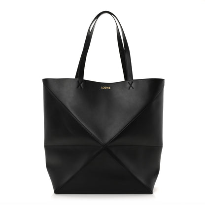 Loewe Shiny Calfskin Large Puzzle Fold Tote Black 1 of 9