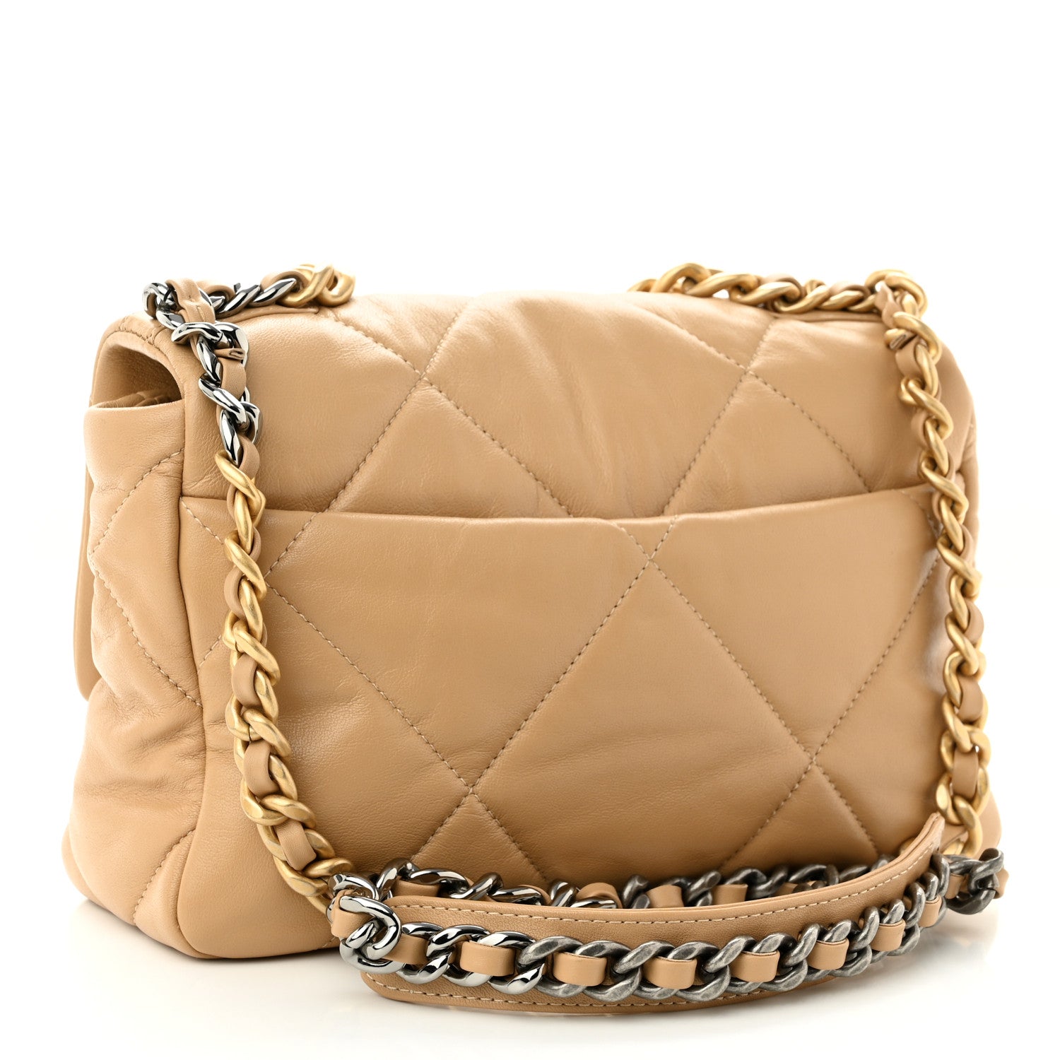 Chanel Lambskin Quilted Medium Chanel 19 Flap Beige 2 of 10