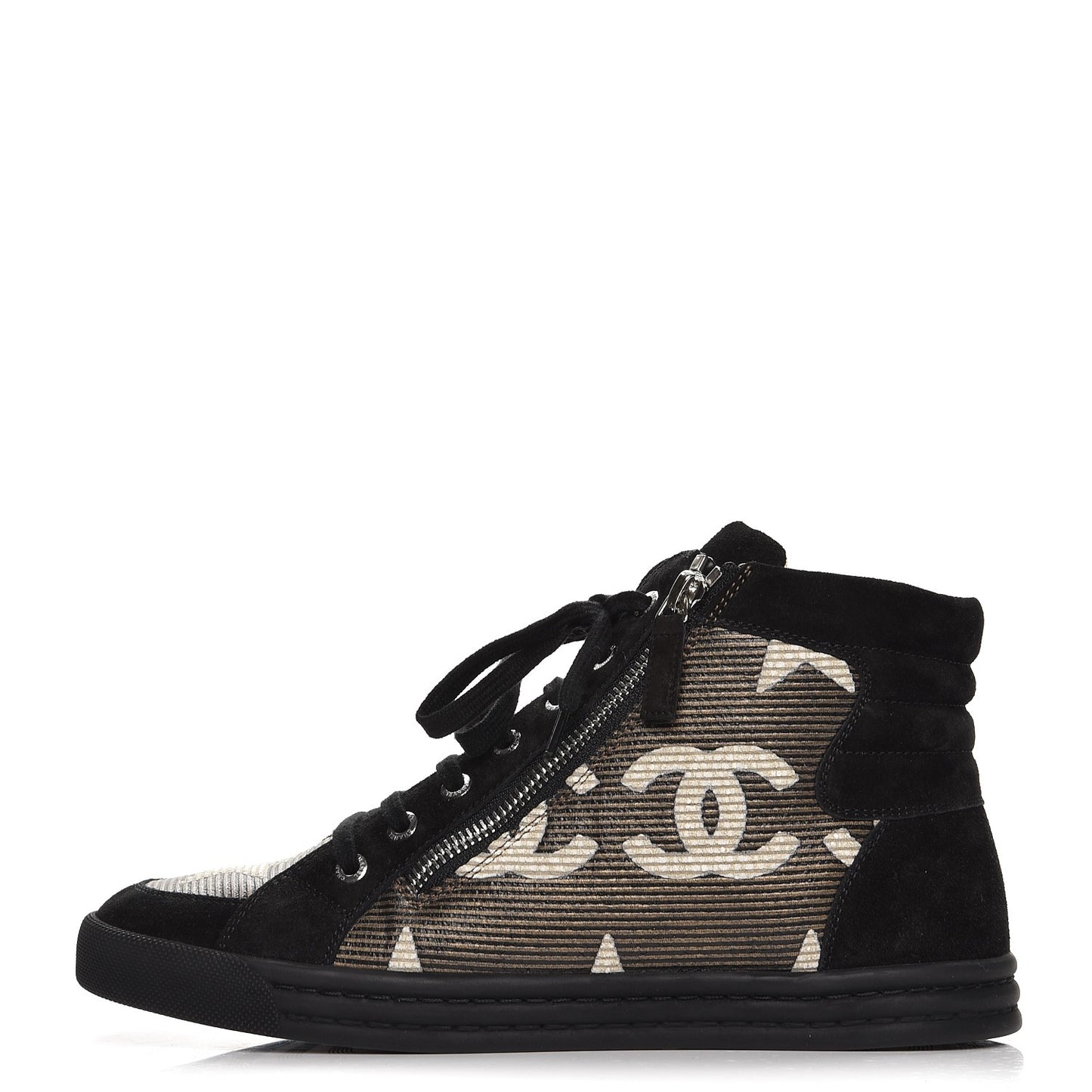 Canvas Suede CC Star Zipped High Top CC Sneakers 38 Black