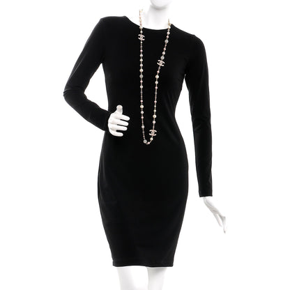 Chanel Enamel Striped Pearl CC Long Necklace Pink Gold 2 of 7