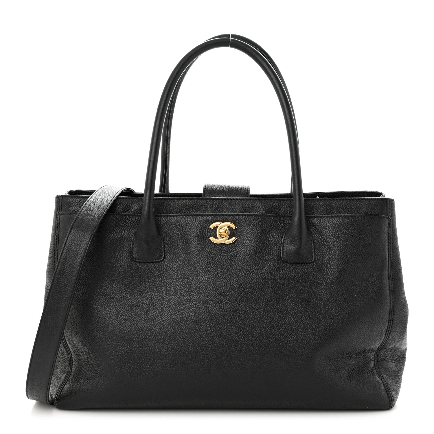 Chanel Calfskin Cerf Executive Shopper Tote Black 1 of 12