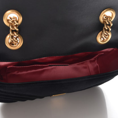 Gucci Velvet Matelasse Mini GG Marmont Shoulder Bag Black 5 of 8