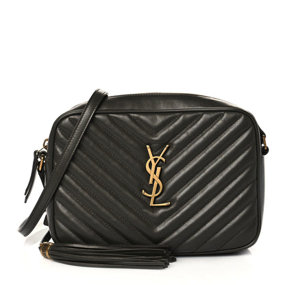 Saint Laurent Calfskin Matelasse Monogram Lou Camera Bag Grey Kaki 1 of 10