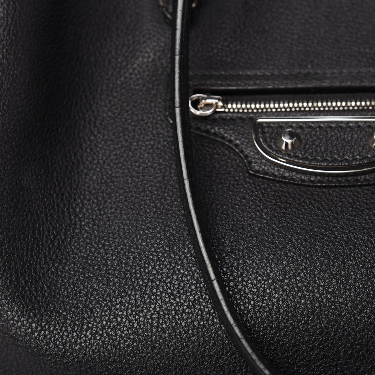 Balenciaga Grained Calfskin Silver Metallic Edge Hardware Papier A4 Tote Black 14 of 15