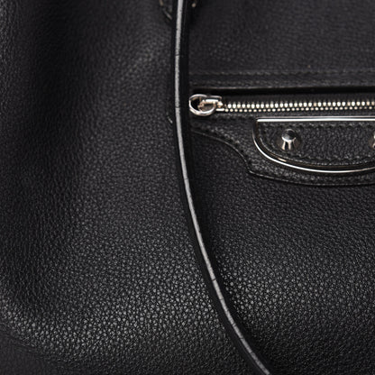 Balenciaga Grained Calfskin Silver Metallic Edge Hardware Papier A4 Tote Black 14 of 15