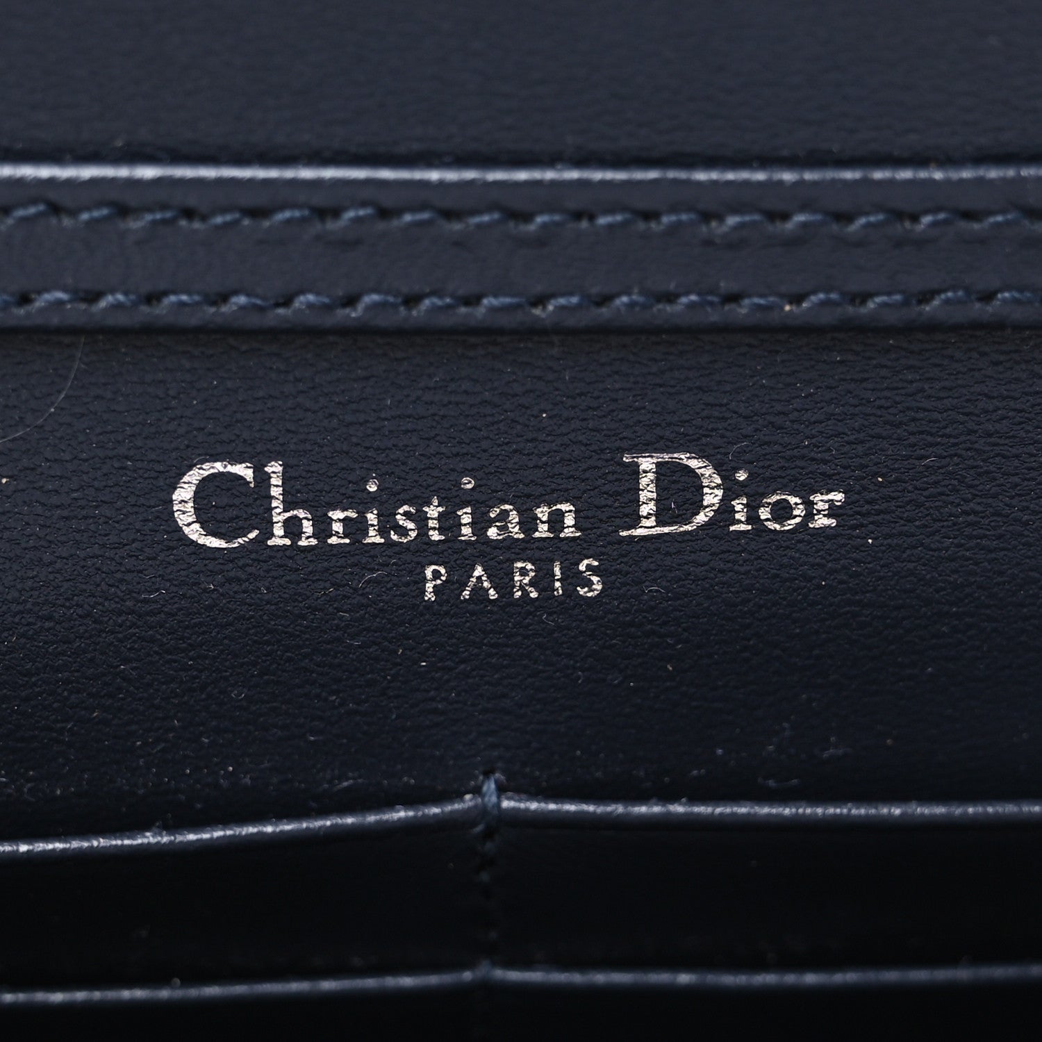 Christian Dior Metallic Patent Micro-Cannage Diorama Wallet on Chain Pouch Silver 6 of 6