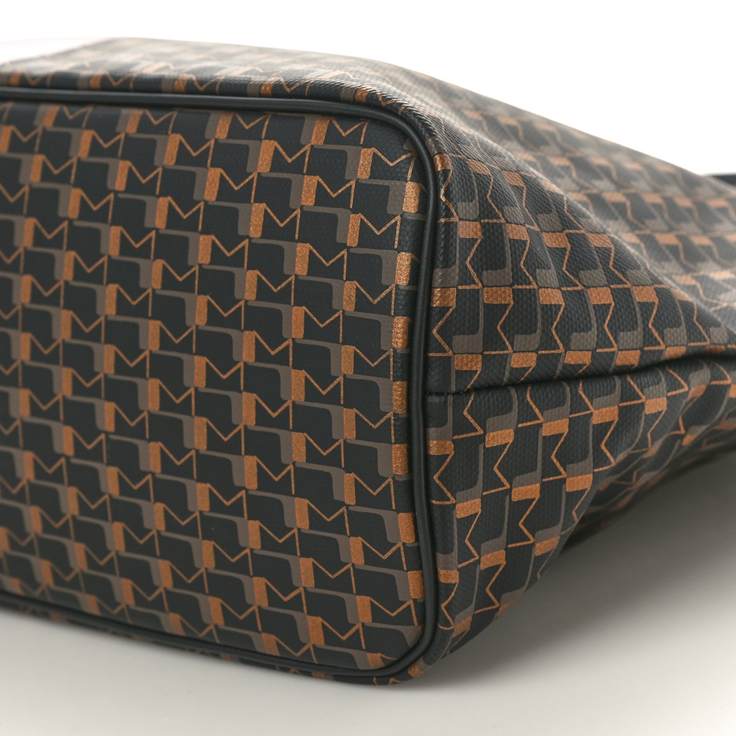 Moynat Canvas 1920 Calfskin Oh! Tote Ruban MM Carbon Bronze Ochre Bordeaux 9 of 9