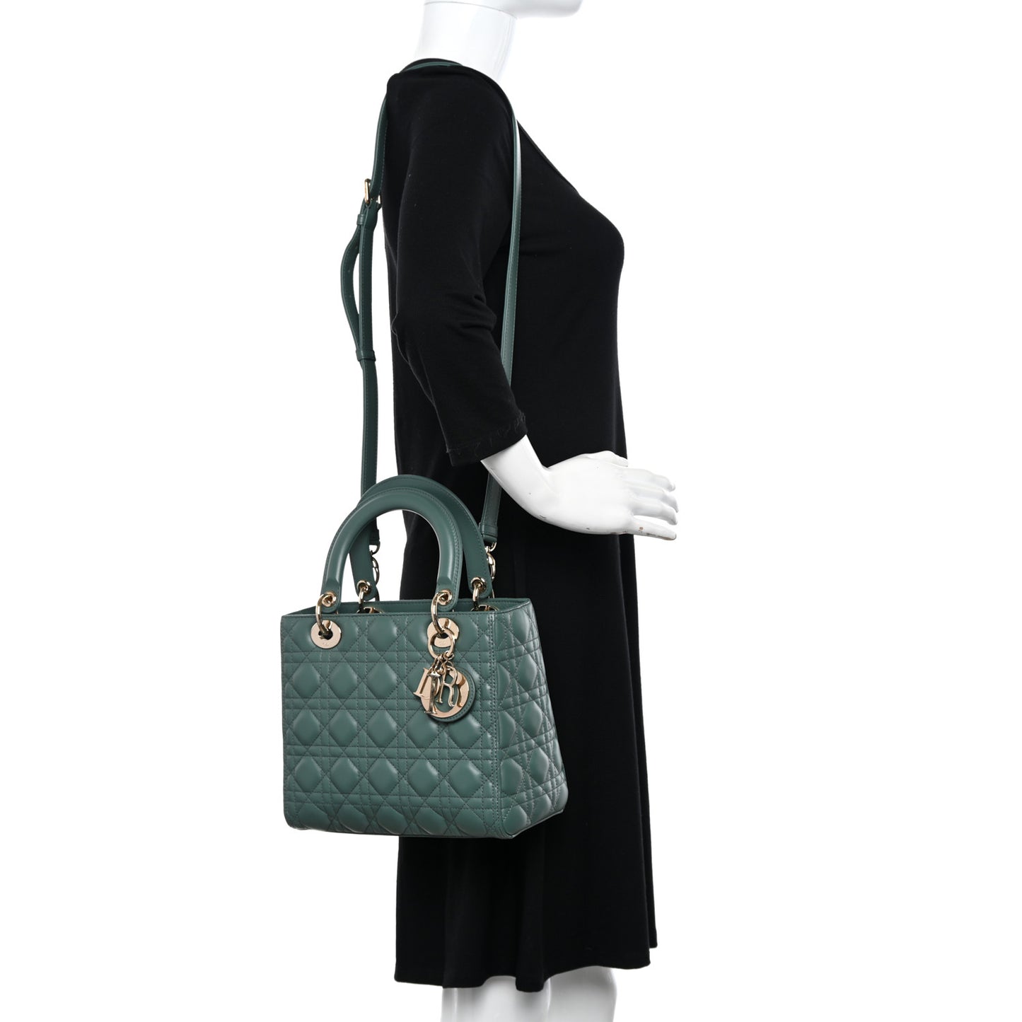 Lambskin Cannage Medium Lady Dior Orage