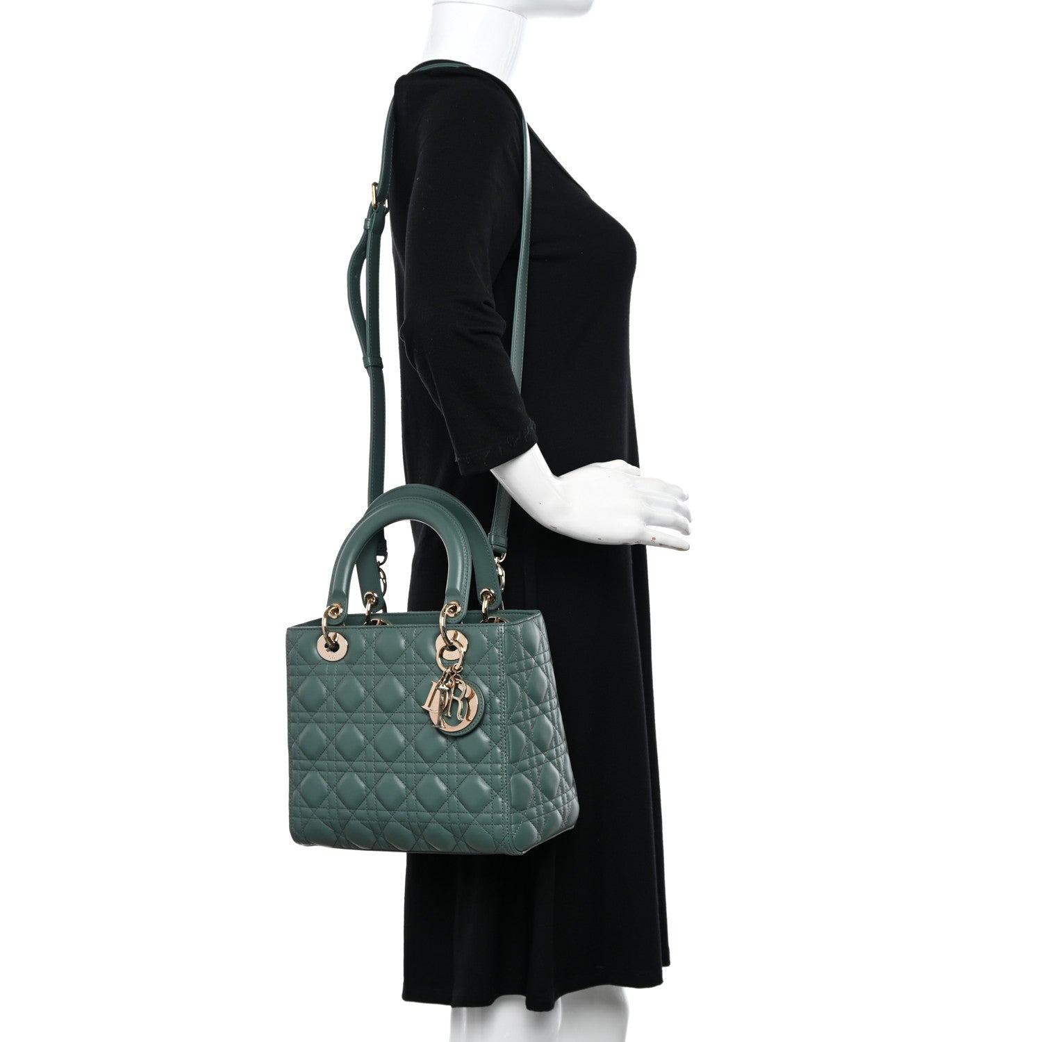 Christian Dior Lambskin Cannage Medium Lady Dior Orage 2 of 9