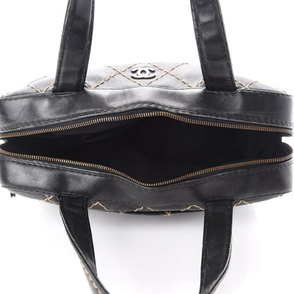 Chanel Calfskin Wild Stitch Top Handle Bag Black 5 of 15