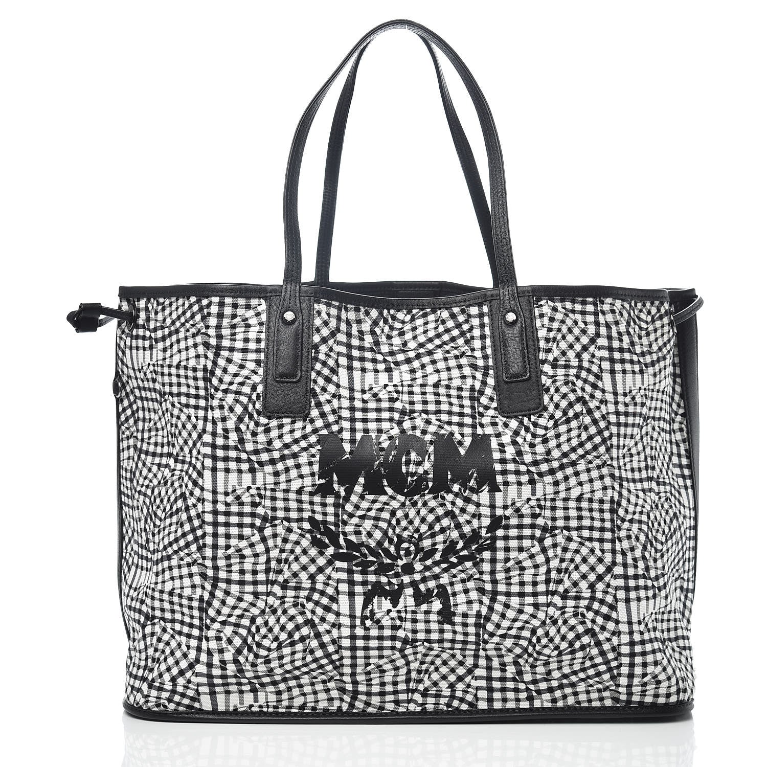 MCM Visetos Large Liz Reversible Shopper Tote Black 3 of 15