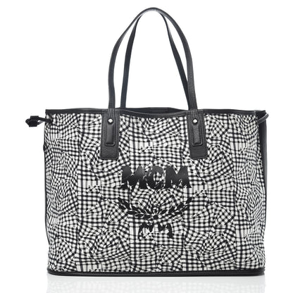 MCM Visetos Large Liz Reversible Shopper Tote Black 3 of 15