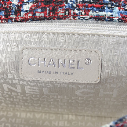Chanel Tweed Lambskin Flap Blue Red 6 of 13