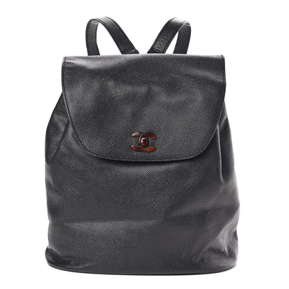 Chanel Caviar Tortoise CC Backpack Black 1 of 15