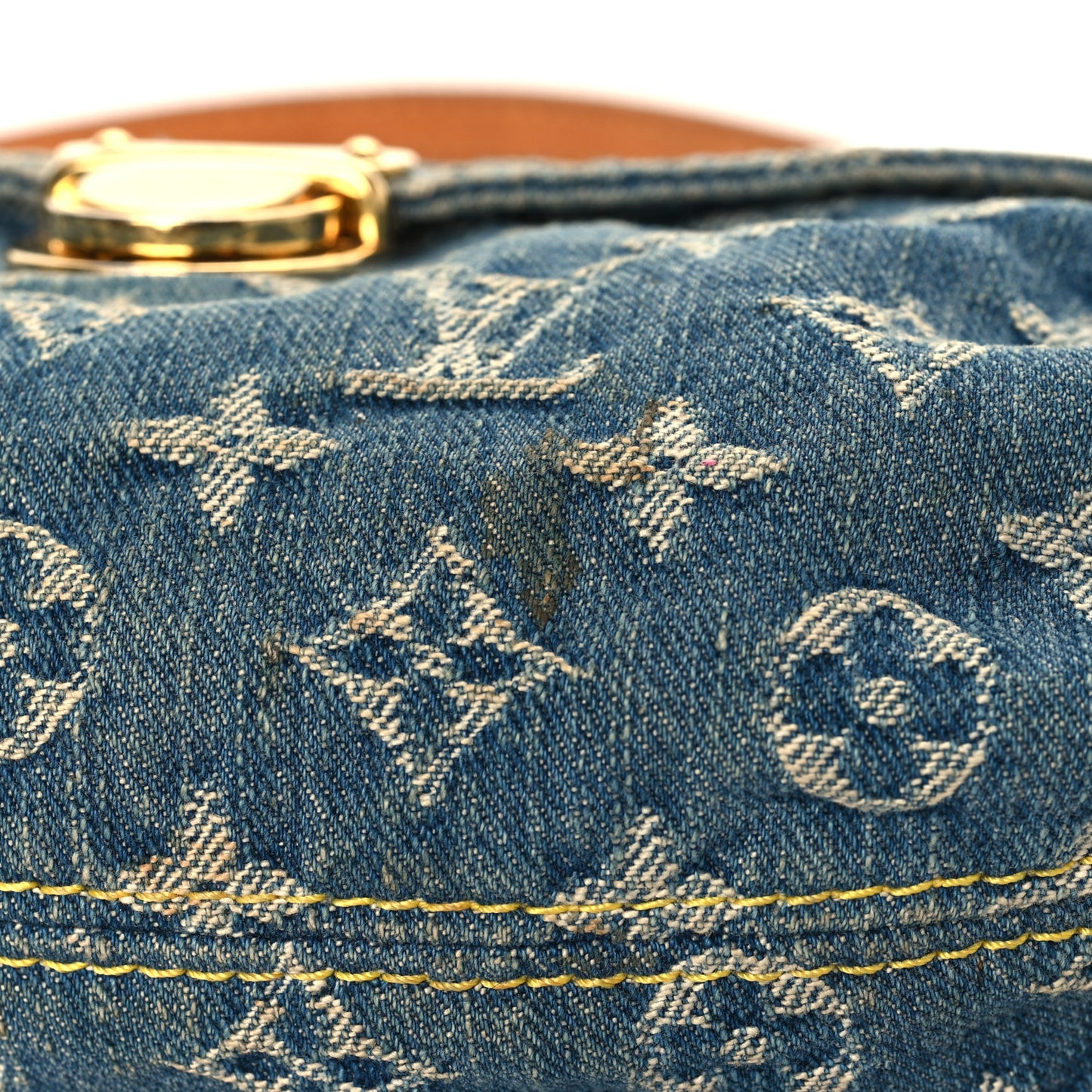Monogram Denim Mini Pleaty Blue