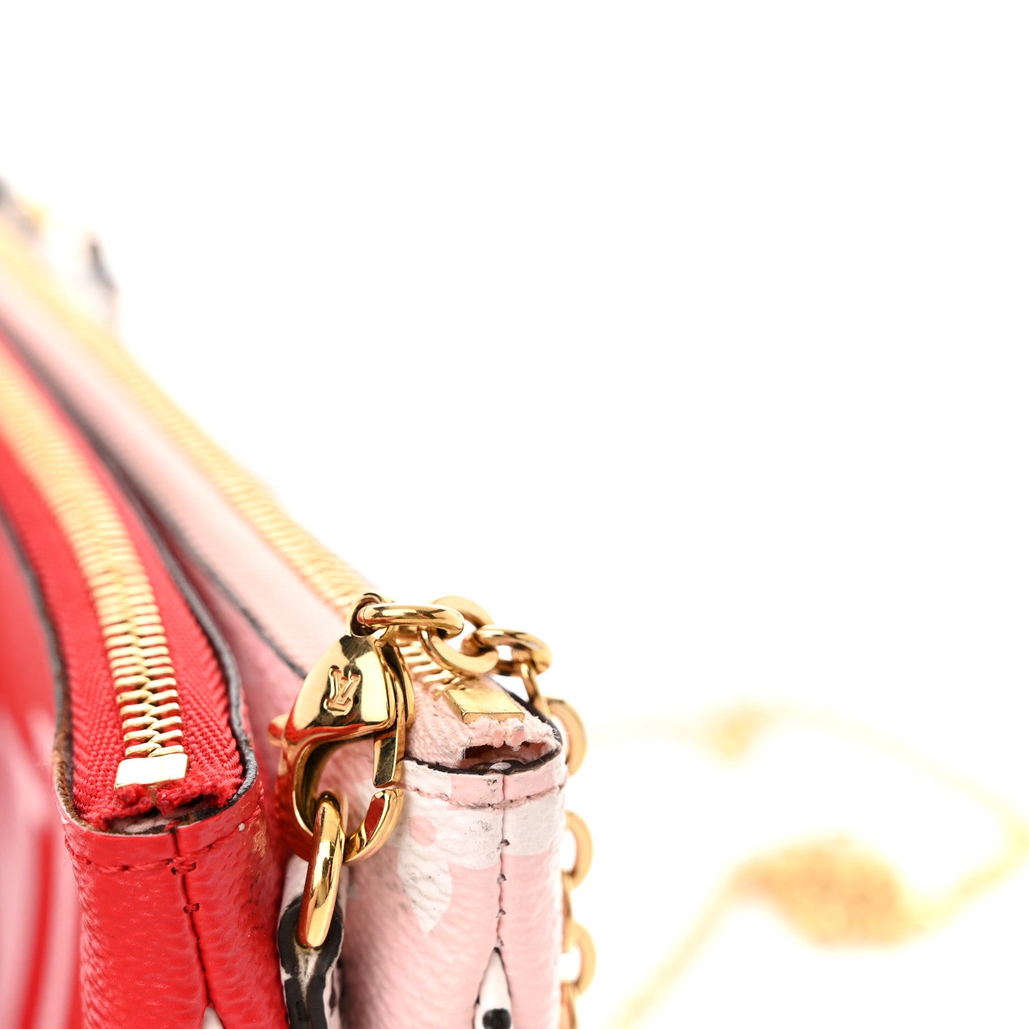 Louis Vuitton Monogram Giant Double Zip Pochette Rouge 12 of 14