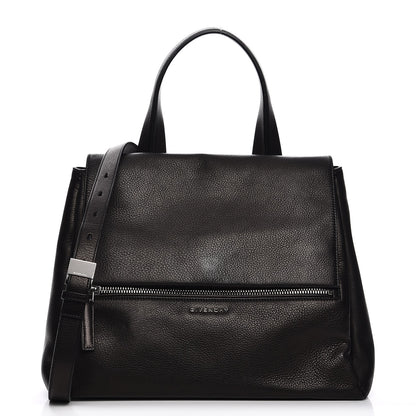 Givenchy Waxy Grained Calfskin Medium Pandora Pure Flap Bag Black 1 of 10
