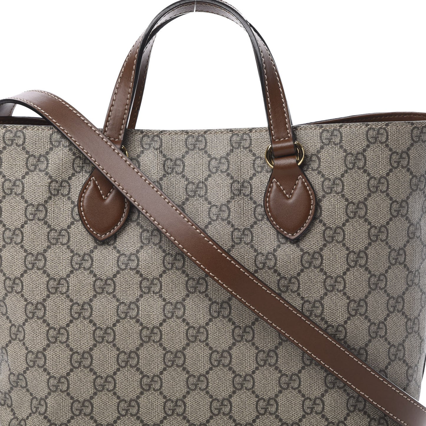 Soft GG Supreme Monogram Small Crossbody Tote Beige Cuir