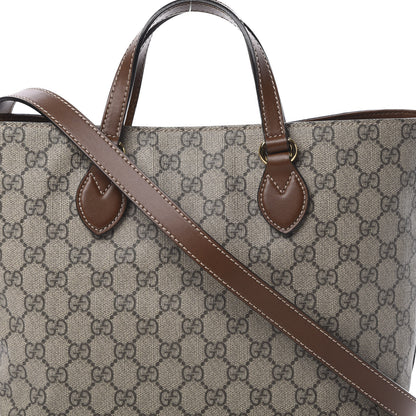 Gucci Soft GG Supreme Monogram Small Crossbody Tote Beige Cuir 9 of 11