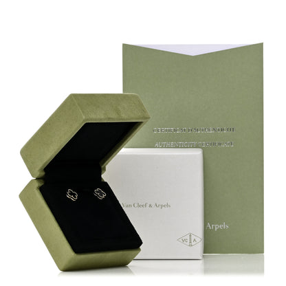 Van Cleef & Arpels 18K Yellow Gold Black Onyx Sweet Alhambra Earrings 5 of 5