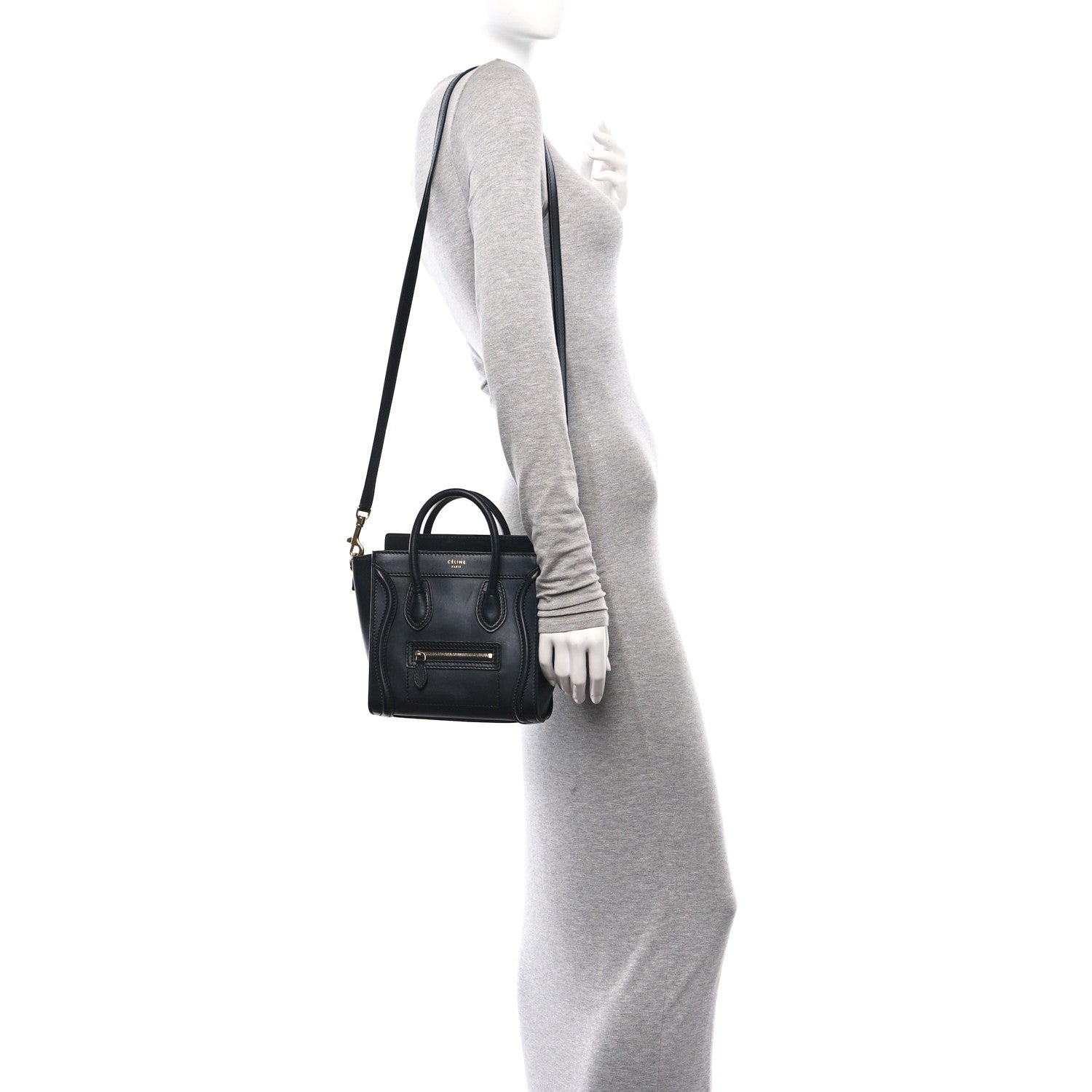 Celine Smooth Calfskin Nano Luggage Black 2 of 11