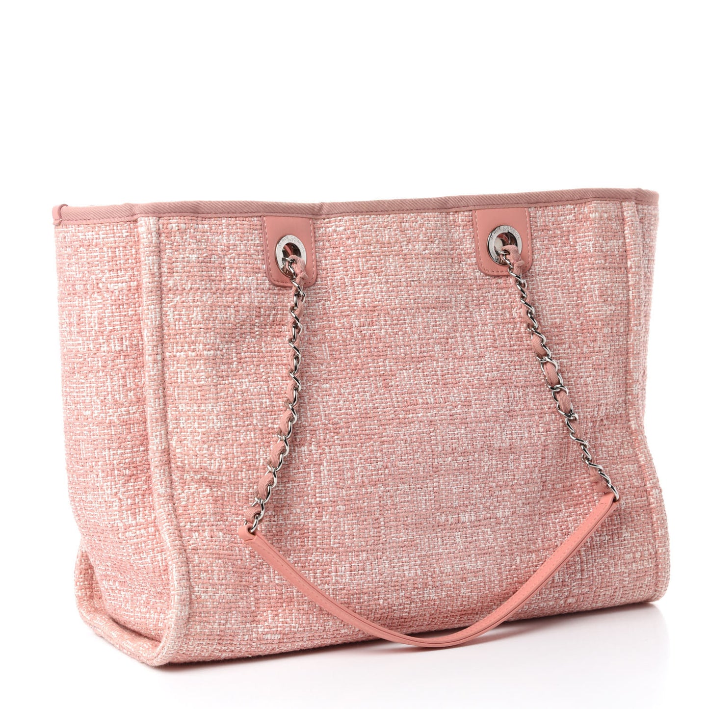 Straw Lurex Small Deauville Tote Pink