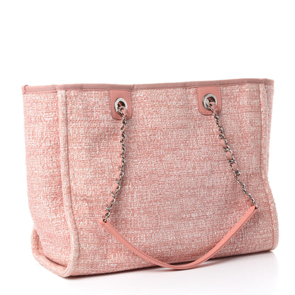 Chanel Straw Lurex Small Deauville Tote Pink 3 of 11