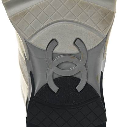 Chanel Iridescent Terry Cloth PVC Calfskin Sneakers 38.5 Silver 8 of 10