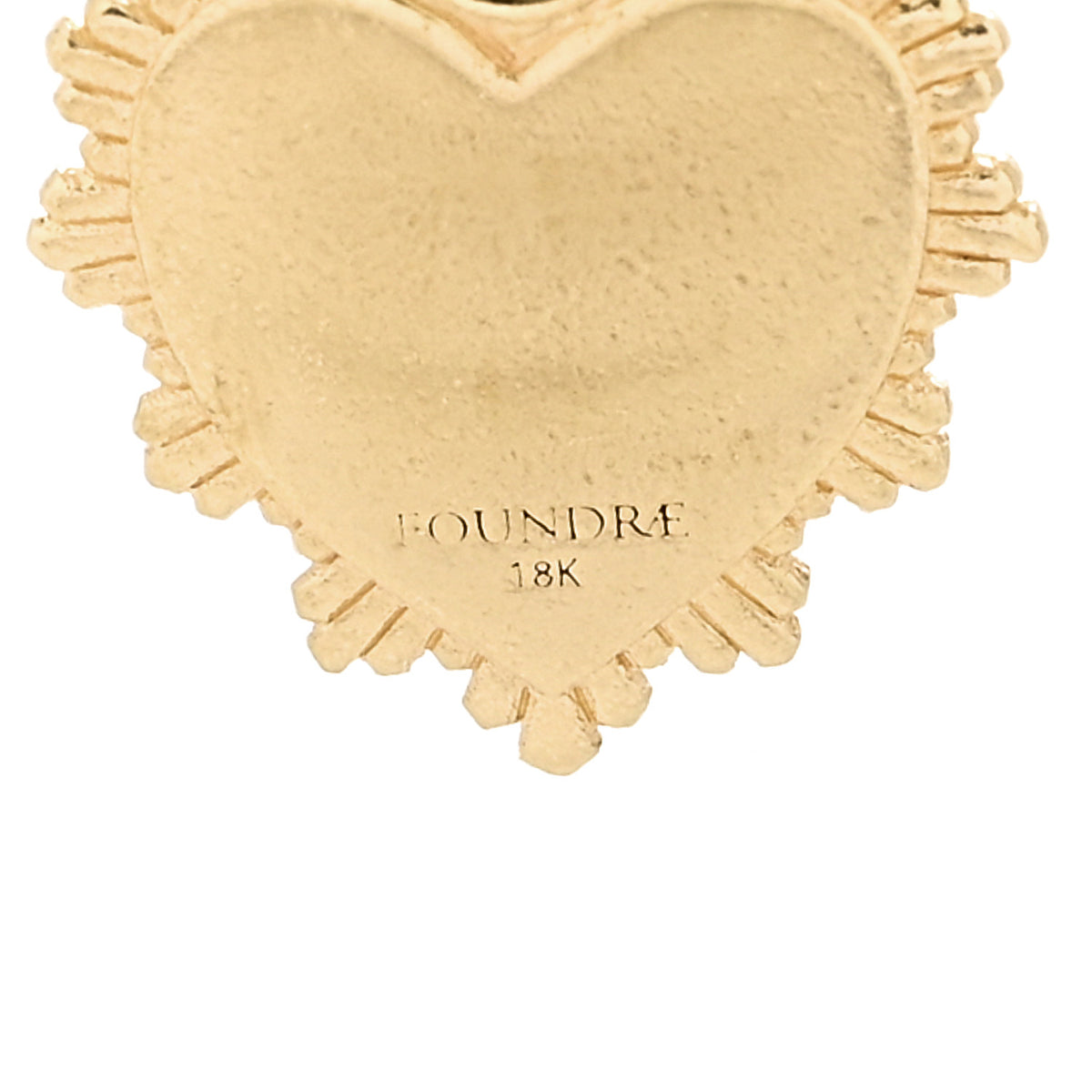 Foundrae 18K Yellow Gold Diamond Miniature Heart Pendant 3 of 3