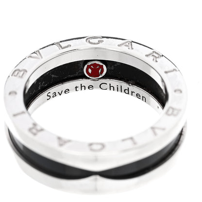 Bulgari Sterling Silver Ceramic Save The Children One-Band Ring 52 6 4 of 5