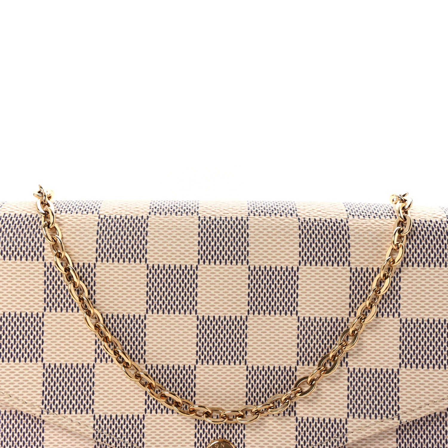 Louis Vuitton Damier Azur Pochette Felicie Chain Wallet Rose Ballerine 8 of 10