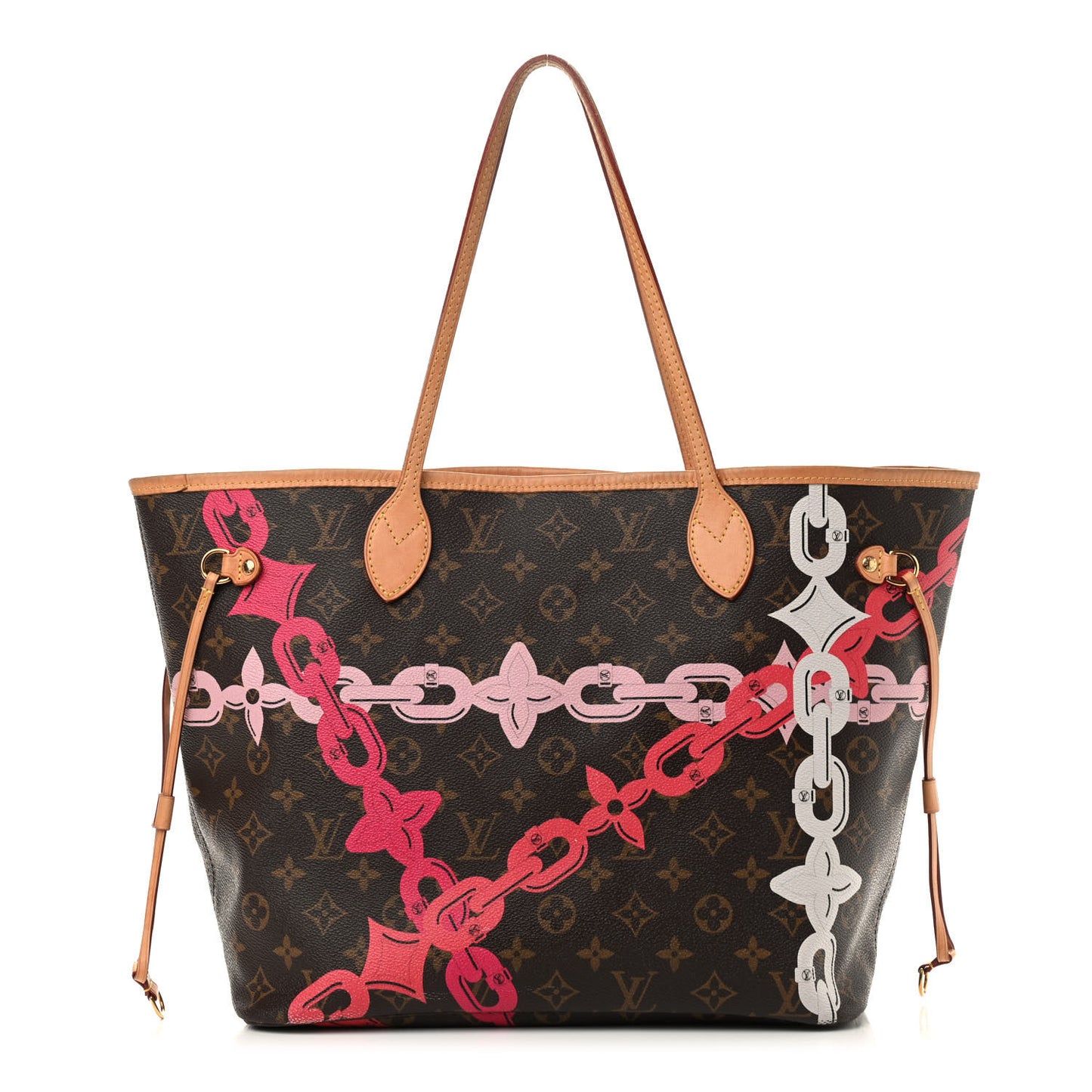 Monogram Bay Neverfull MM Rose Ballerine Poppy