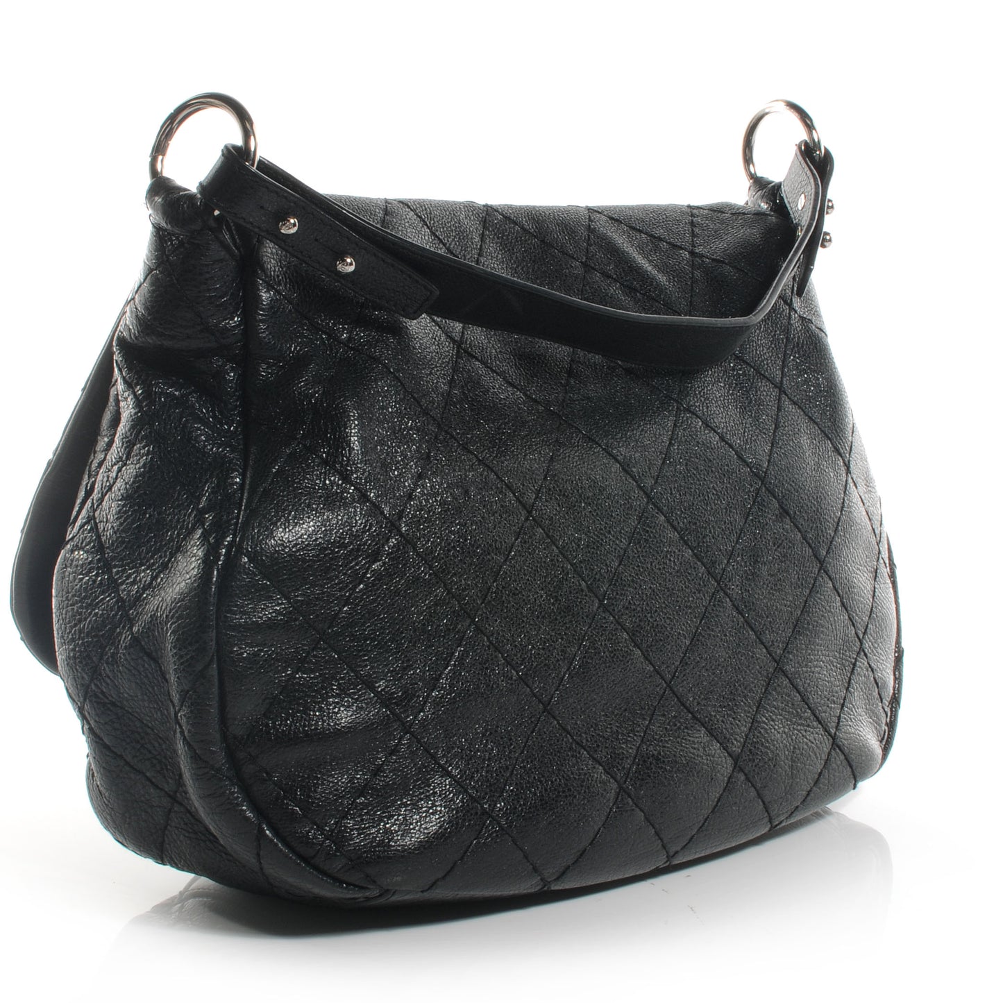 Glazed Calfskin On The Road XL Flap Black
