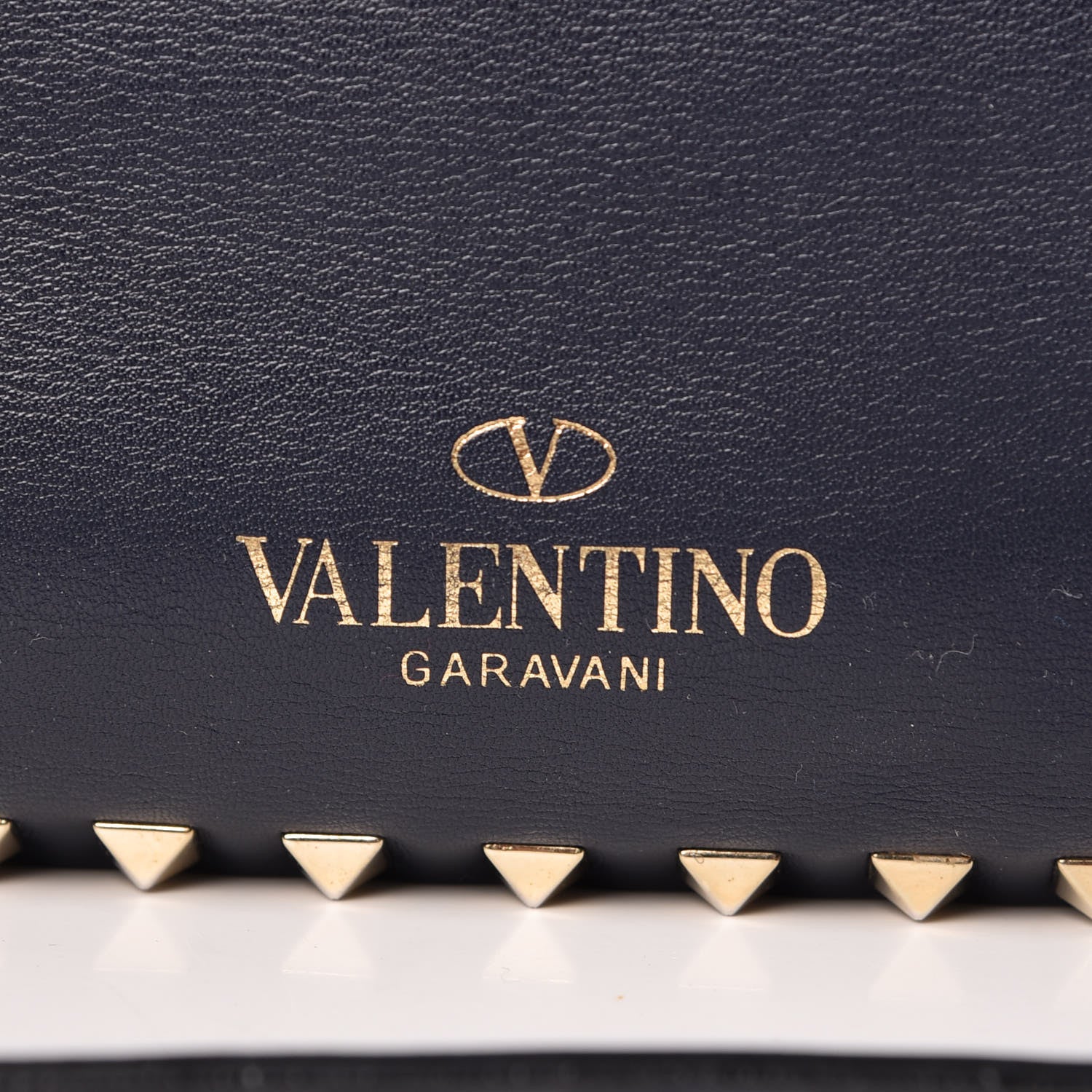 Valentino Garavani Vitello Medium Rockstud Tote Marine 7 of 12