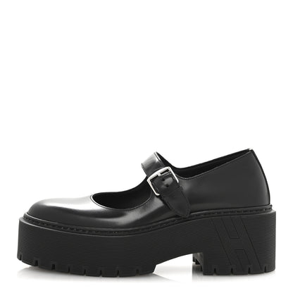 Hermes Glazed Calfskin Hoxton Oxford 35 Black 1 of 9