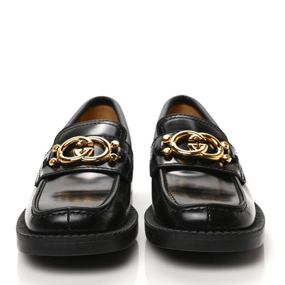 Gucci Calfskin Interlocking G Loafers 36.5 Black 2 of 8