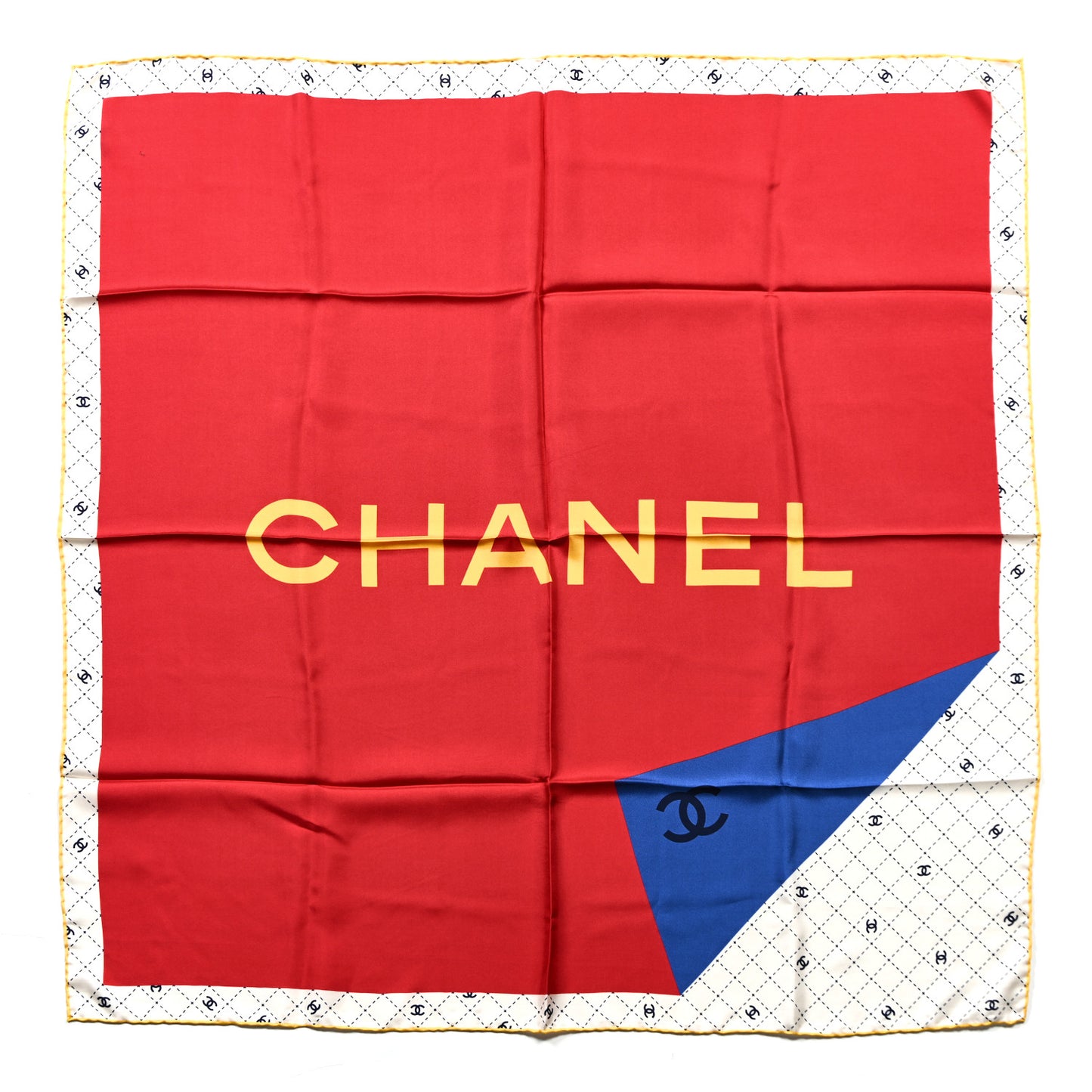 Silk CC Logo Square Scarf Red Multicolor