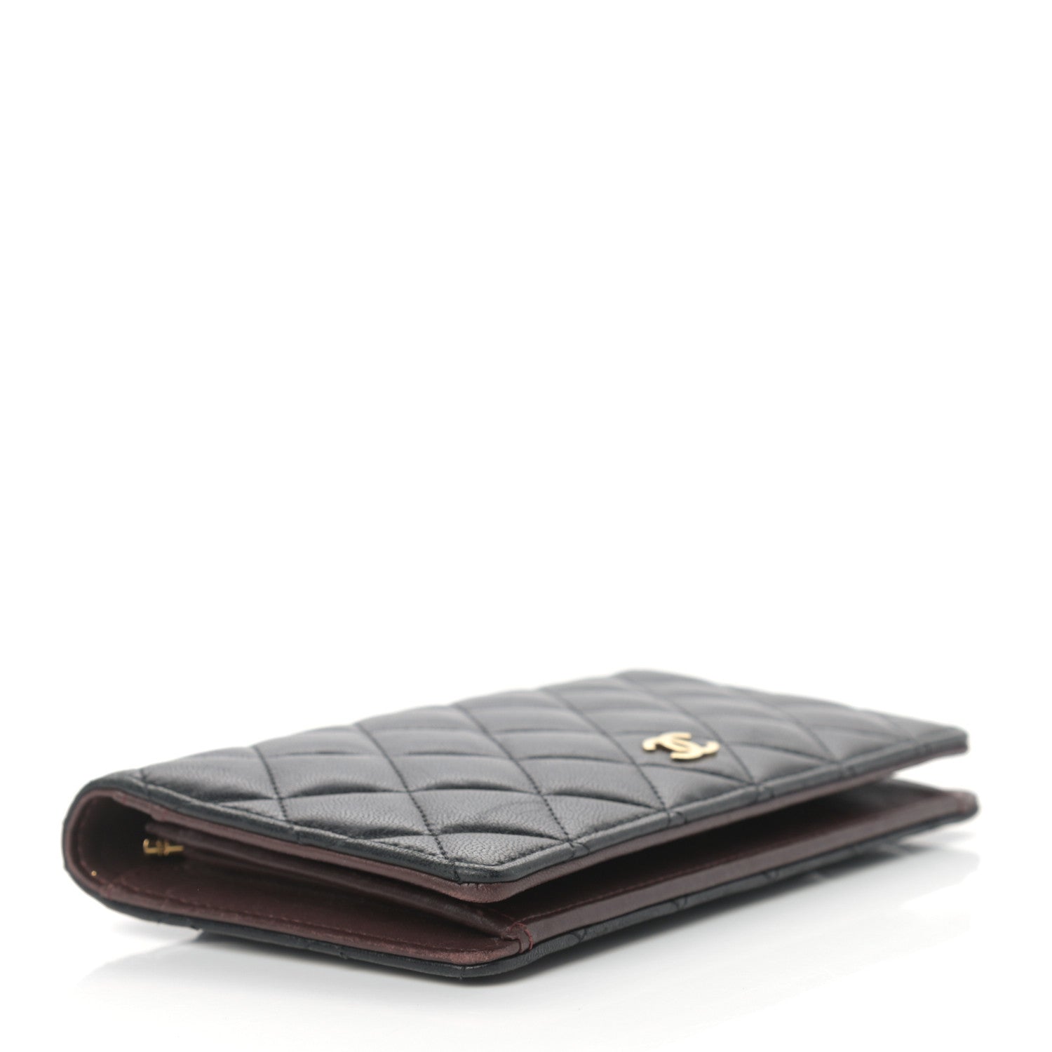 Chanel Lambskin Quilted Yen Wallet Black 4 of 12