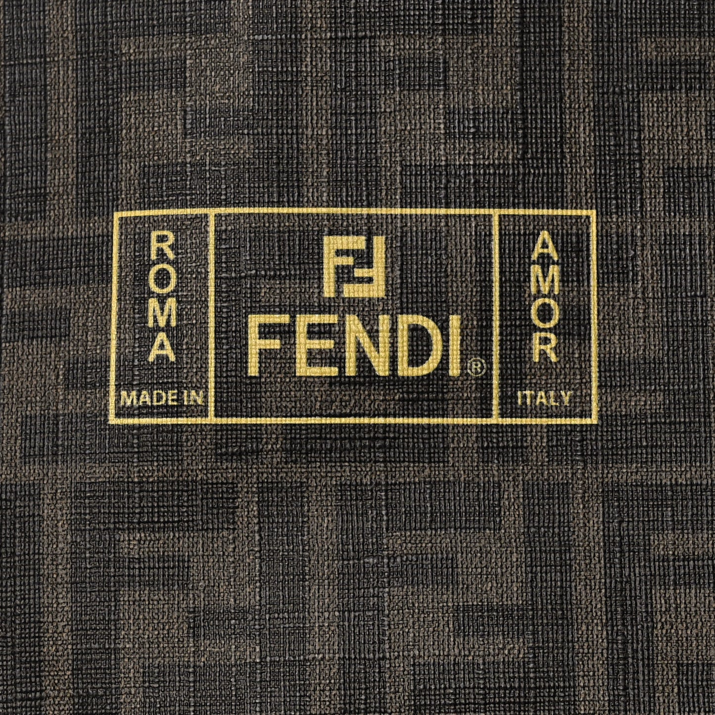 Glazed Fabric Vitello Century FF 1974 Roma Amor Tote Tobacco Moro Black Limone