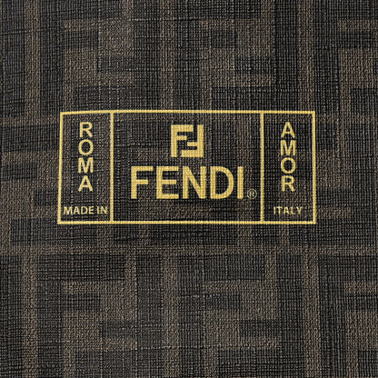 Fendi Glazed Fabric Vitello Century FF 1974 Roma Amor Tote Tobacco Moro Black Limone 14 of 14