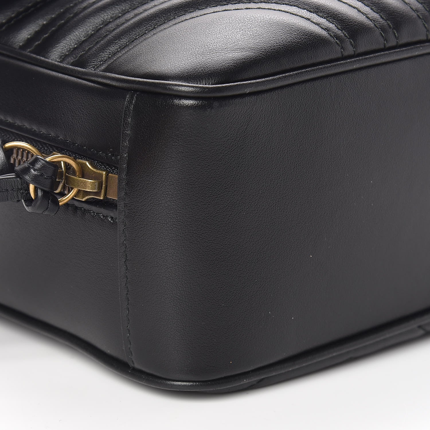 Gucci Calfskin Matelasse Sylvie Web Small GG Marmont Top Handle Shoulder Bag Black 9 of 10