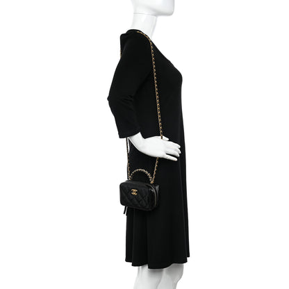 Chanel Patent Quilted Mini Pick Me Up Vanity Case Black 2 of 10