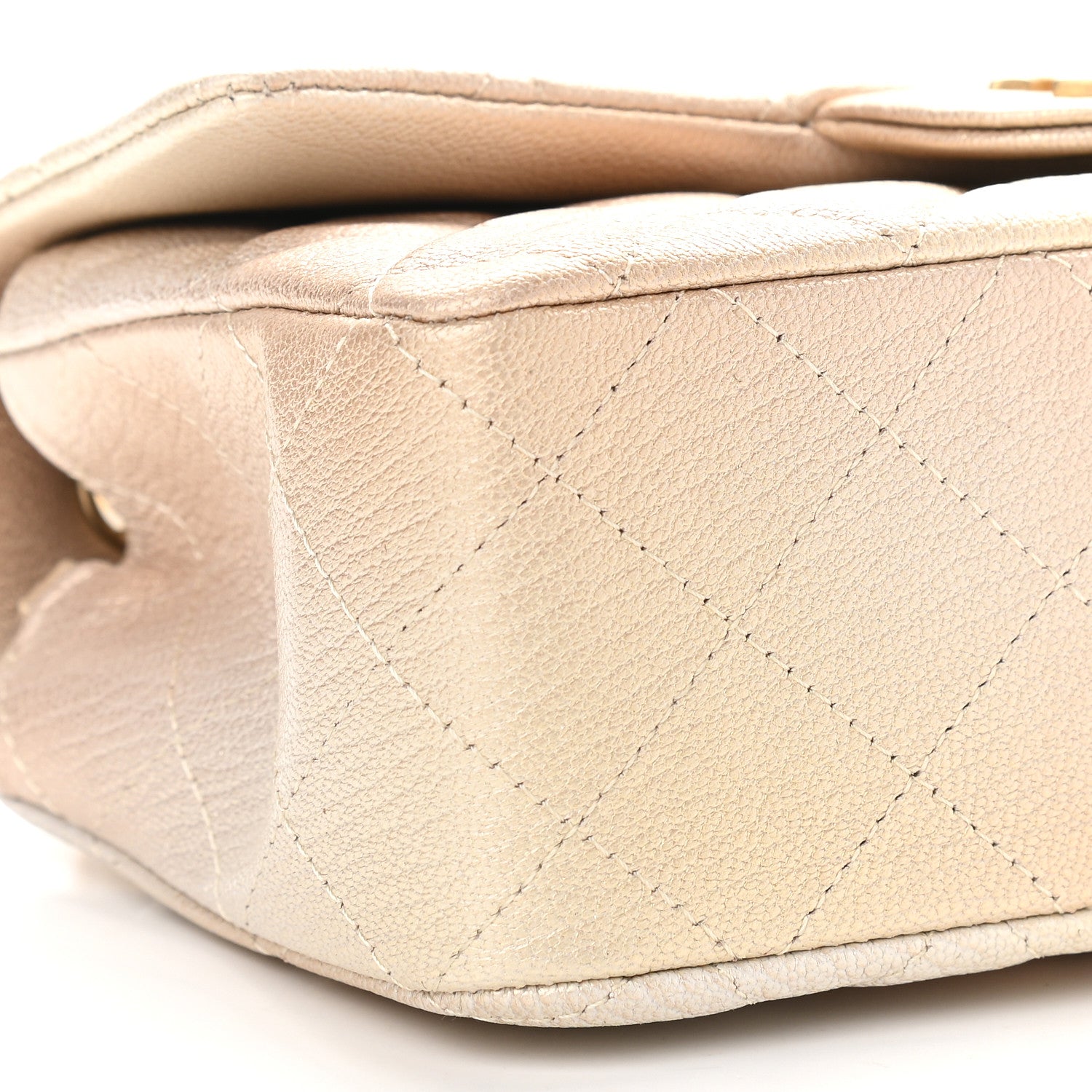 Chanel Metallic Goatskin Quilted Mini Rectangular Flap Gold 8 of 9
