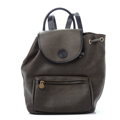 Fendi Coated Canvas Drawstring Backpack Tobacco 1 of 6