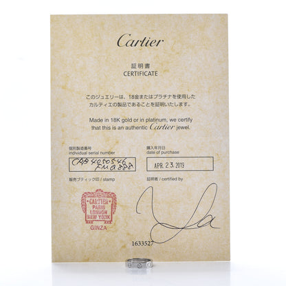 Cartier 18K White Gold Diamond 4mm LOVE Wedding Band Ring 46 3.75 5 of 5