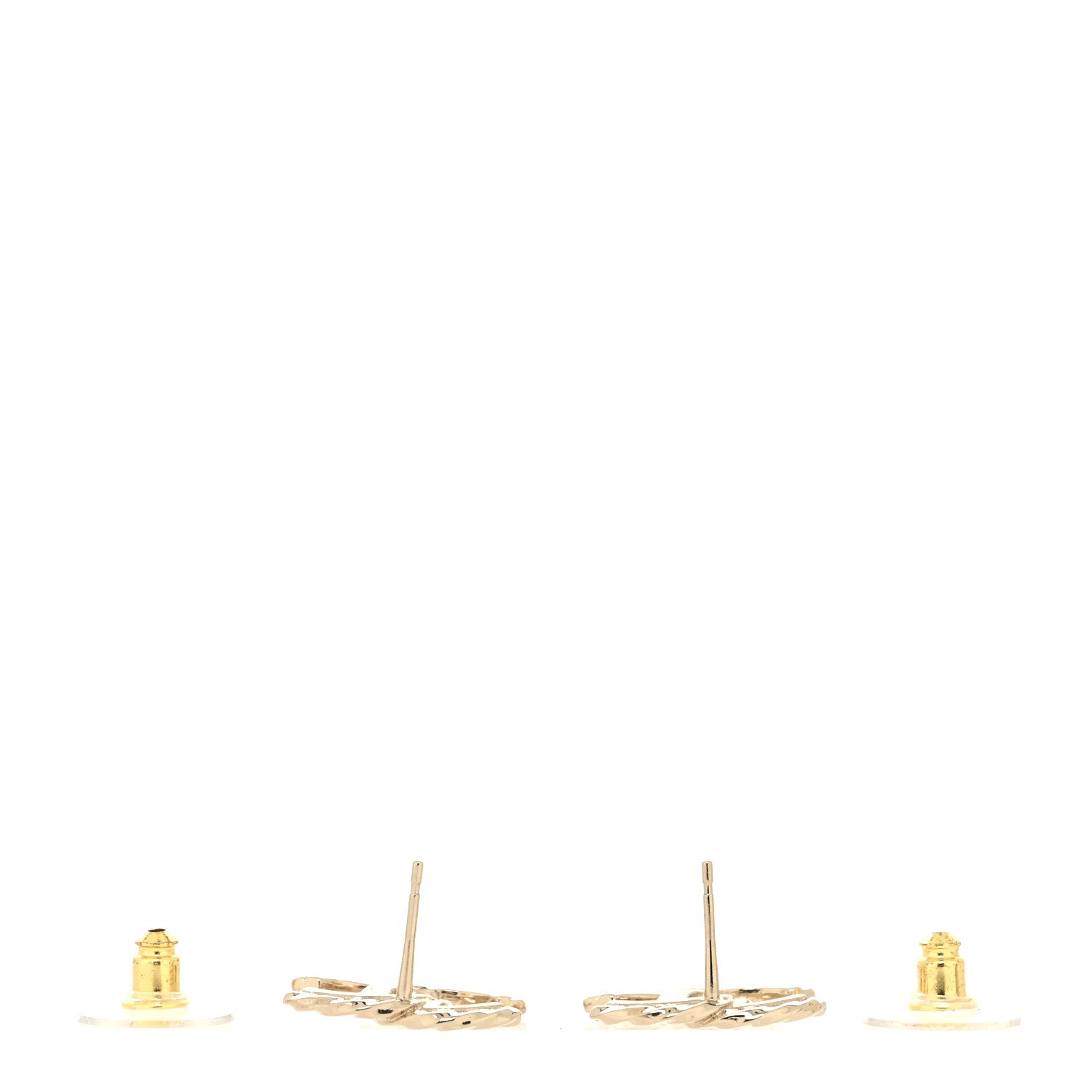 Chanel Crystal CC Earrings Gold 3 of 4