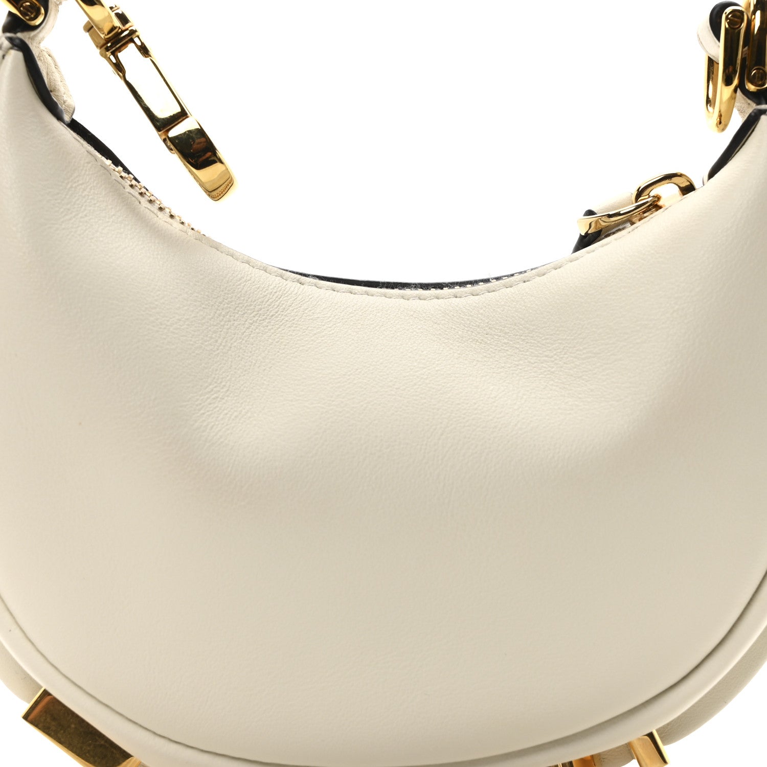 Fendi Vitello Grace Matte Nano Fendigraphy Hobo Charm White Ice 8 of 10