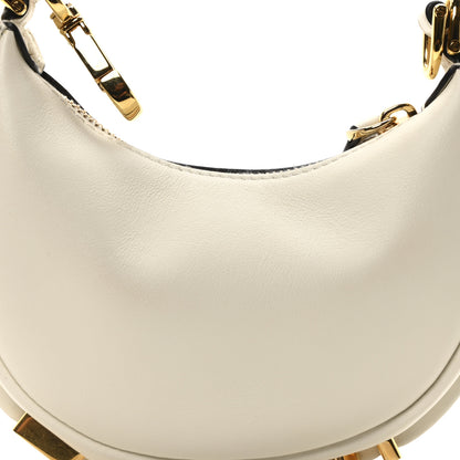 Fendi Vitello Grace Matte Nano Fendigraphy Hobo Charm White Ice 8 of 10