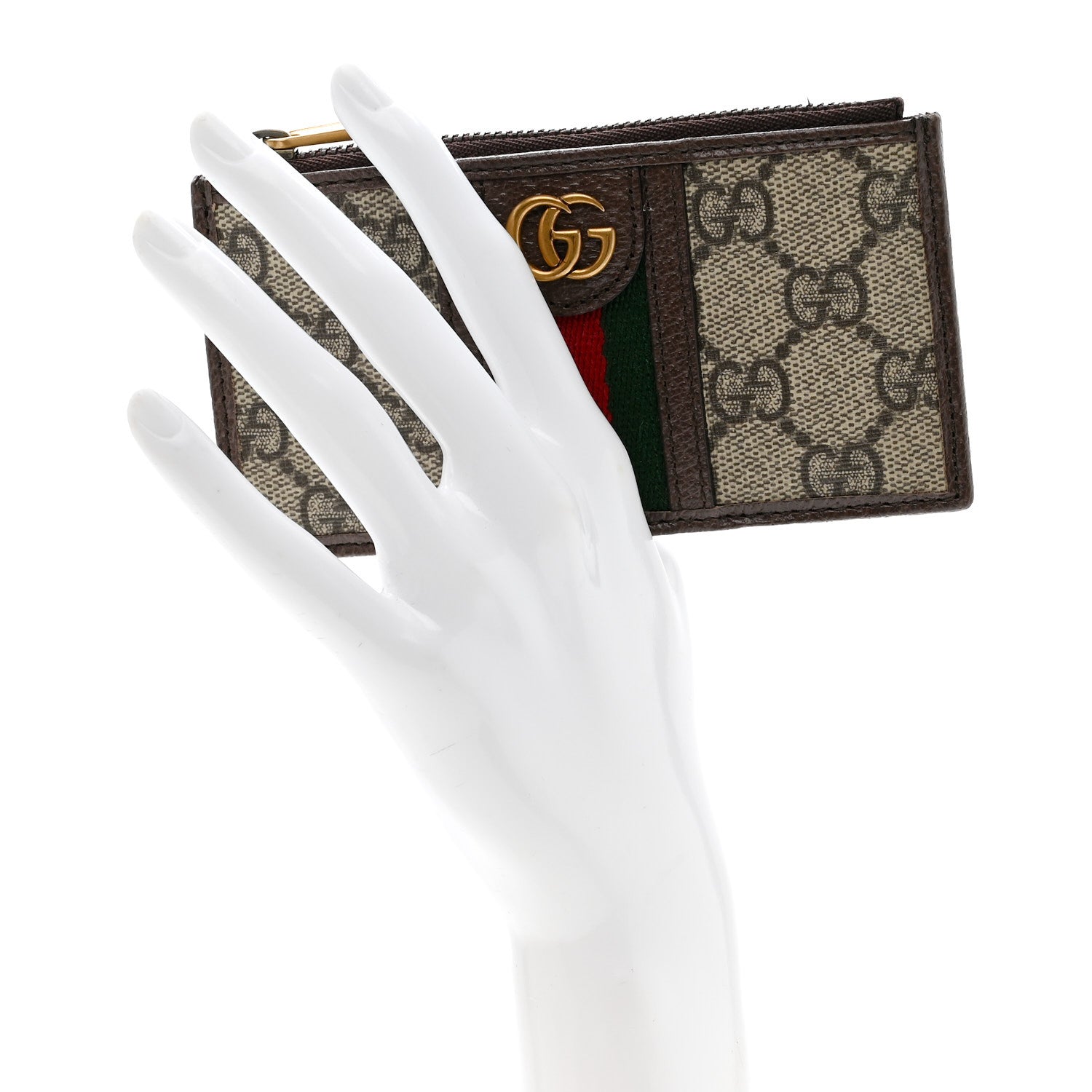 Gucci GG Supreme Monogram Web Ophidia Coin Case Brown 2 of 8