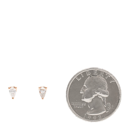 Anita Ko 18K Rose Gold Diamond Pear Stud Earrings 2 of 6